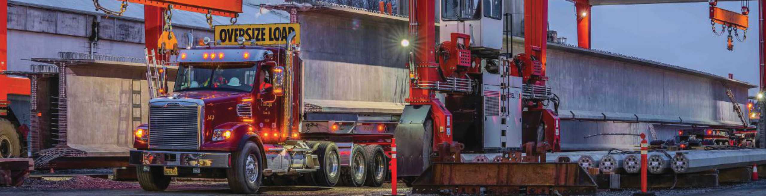 V Van Dyke truck moving girder for Puyallup River bridge project
