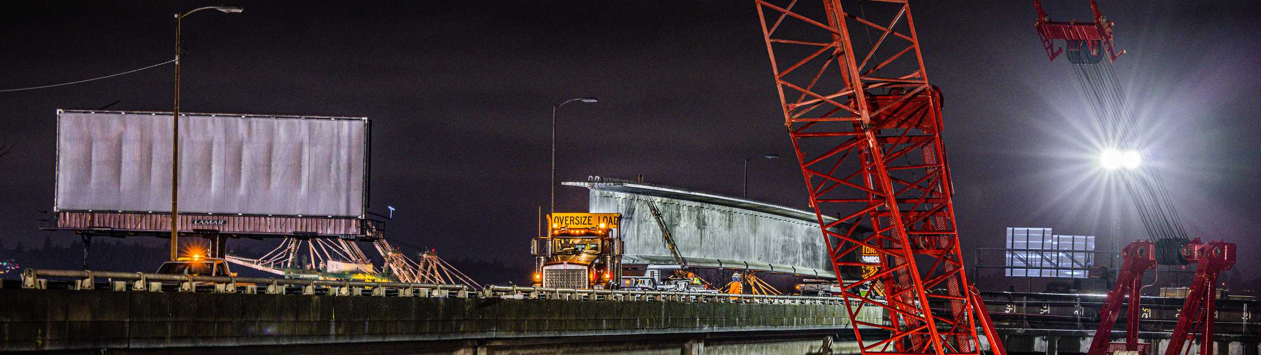 truck with girder for Puyallup bridge